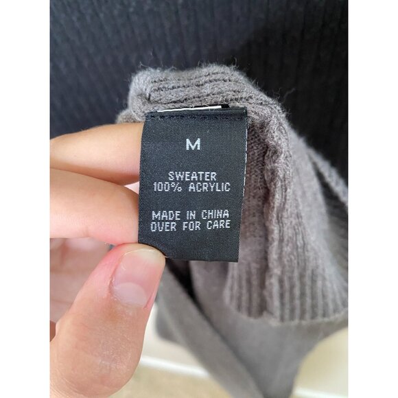 Iz Byer Women’s Black & Gray Colorblock Sweater Dress Button Detail M Mini - Picture 4 of 8